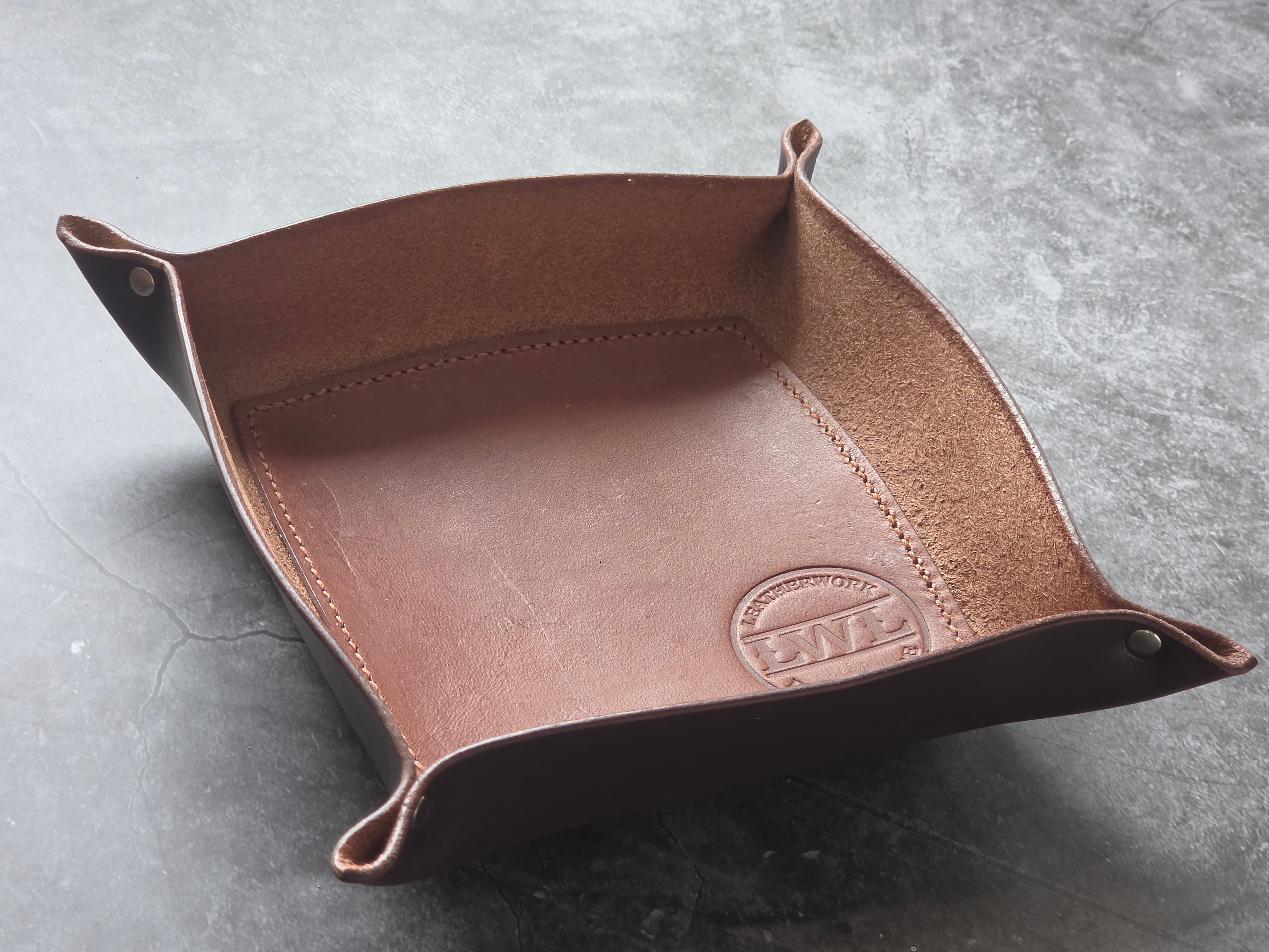Handcrafted Leather Valet Tray