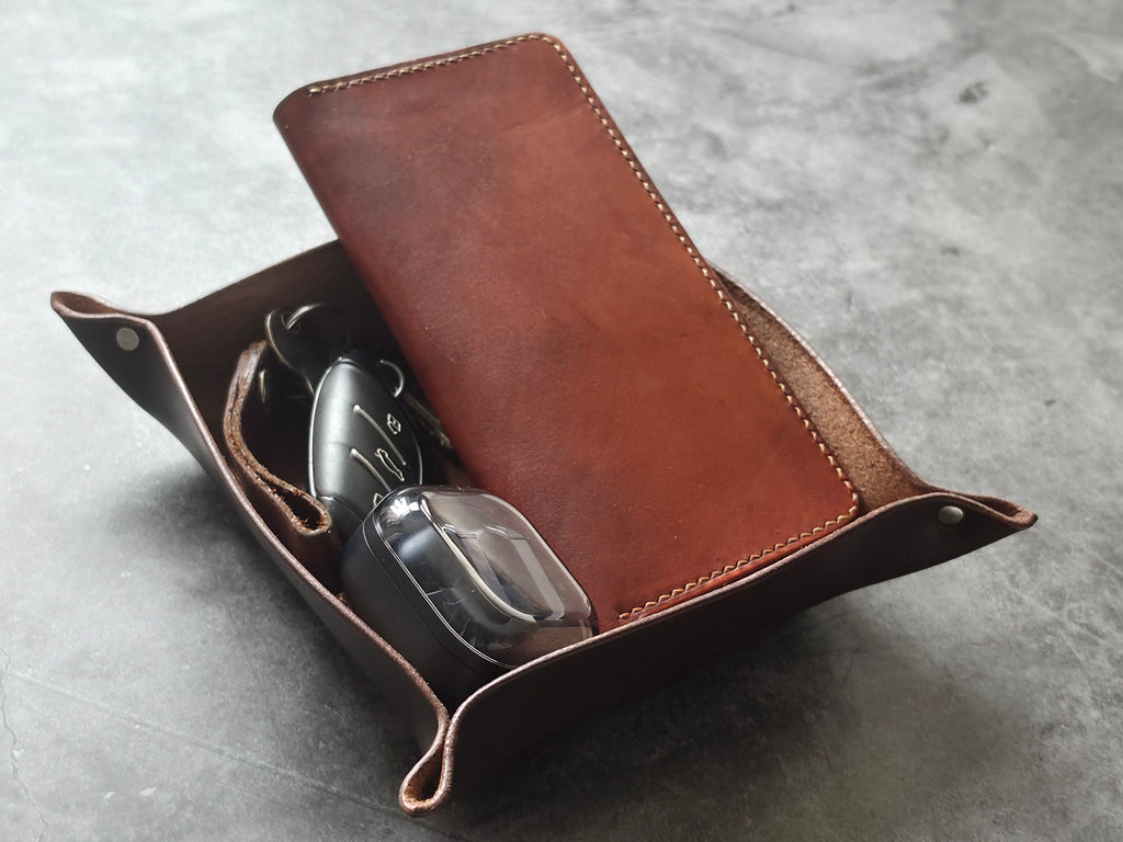 Handcrafted Leather Valet Tray